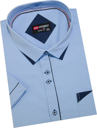 Koszula męska Duży Rozmiar 652 Niebieska