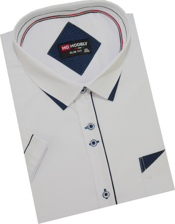 Koszula męska Duży Rozmiar 652 Biel