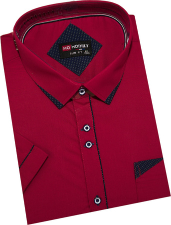 Koszula męska Duży Rozmiar 652 Bordo