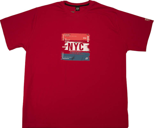 Duży T-shirt NYC E34 Czerwień