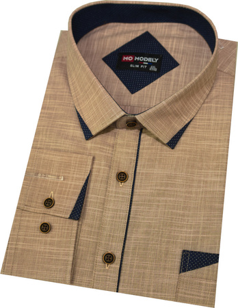 Duża Stylowa KOSZULA MO2428 Beż